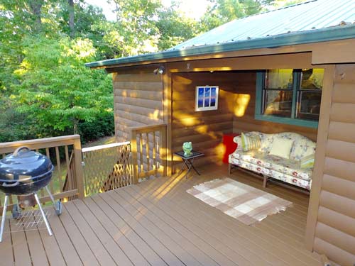 Back deck overlooking woods