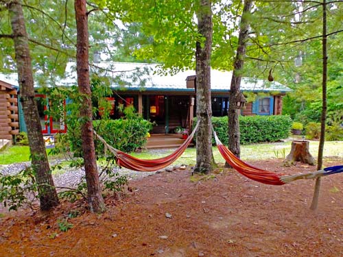 Hammocks in front yards Lake Lure Cabin